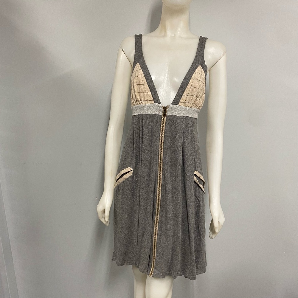 Dallin Chase Gray Black Jersey Dress size P Petite